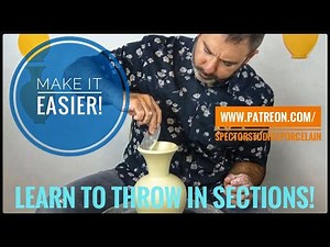 Easy Wheel Thrown Vase Demonstration: Learn To Throw A Vase in Two Parts On the Potters Wheel