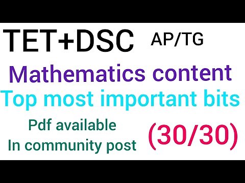 TET+DSC # Maths content #Top most important bits