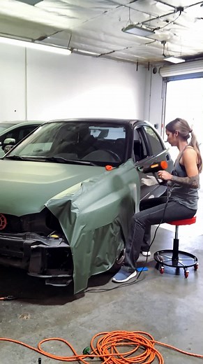 Female Wrapper Shows Off Wolf Wrap on Subaru WRX | Car Wraps