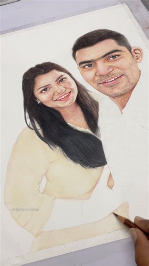 Couple Commission Work on A2 Size Paper | Part 2 🎨 #art #drawing