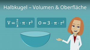 Halbkugel – Volumen und Oberfläche • Erklärung, Beispiel