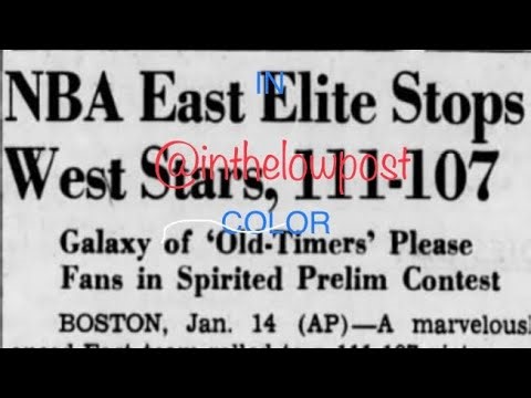 1964 NBA All Star Game highlights with Old Timers Game preliminary highlights IN COLOR