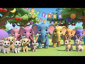 Five Little Elephants Stomp Stomp Stomp | Heavy Feet & Animal Sounds Song for Kids