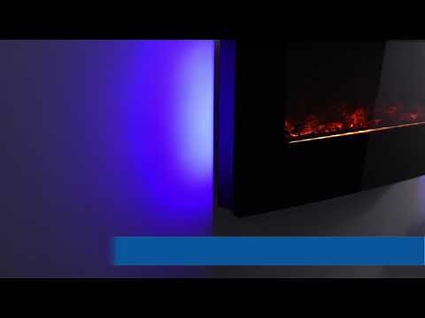 Focal Point Pasadena Black Remote Control Wall-Mounted Electric Fire | Screwfix