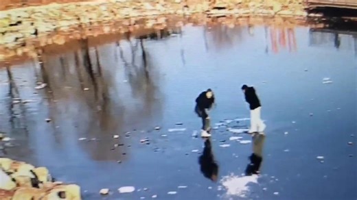 Schoolgirl saved from falling through ice by puffer jacket