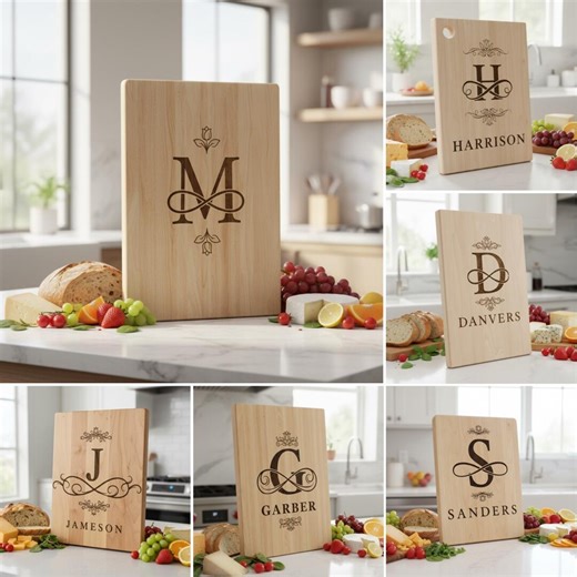 Floral Monogram Laser Engraving File, Alphabet for Charcuterie Board, Family Name Engraving Design - Etsy