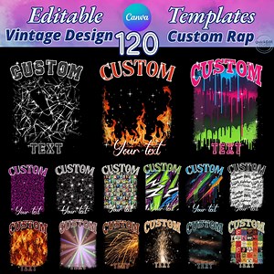 Retro 90s Rap Tee Template: Editable Custom Design Canva T-shirt Template - Etsy