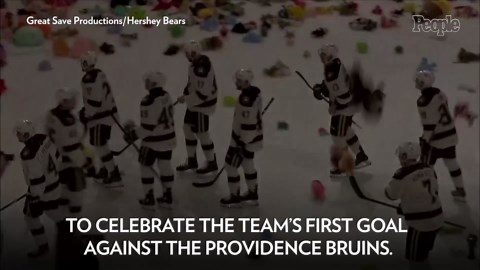 See the Moment 100,000 Teddy Bears Hit the Ice in World Record ‘Teddy Bear Toss’