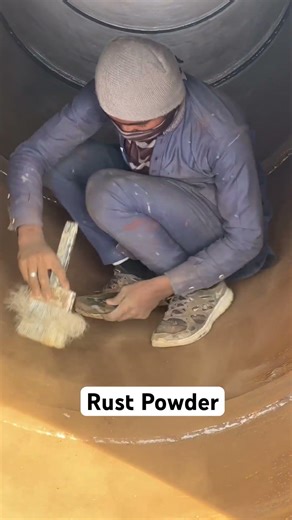 Rust power cleaning inner side of Ms pipe #buildingservicesengineering #construction