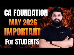 Important Video for CA Foundation May 2026 Students I Must Watch #ctcclasses #cafoundationmay2026