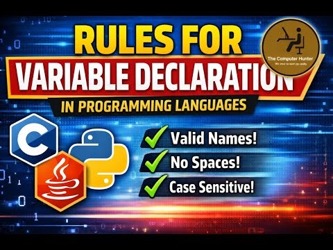 Rules for Variable Declaration in Programming Languages | C++ Basics for Beginners