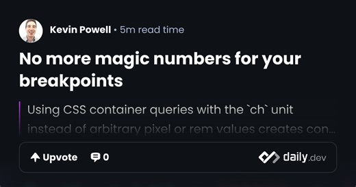 No more magic numbers for your breakpoints | daily.dev