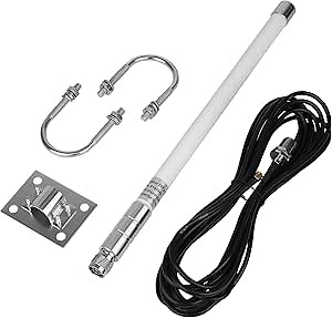 Waterproof 915mhz Lora 5.8dbi Fiberglass Antenna with 20Ft Low Loss KMR195 Cable for Helium Hotspot RAK Nebra Bobcat 300 SenseCAP M1 Hotspot HNT Miner Heltec V3 Meshtastic Lora32 915MHz Lora Module