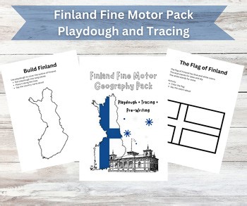 Finland Fine Motor Geography Pack | Preschool & Kindergarten | Tracing, Playdoug