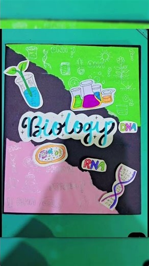 Biology Project file cover design ideas 💡. Simple and Easy.