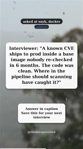 Image scanning in the CI/CD pipeline explained | DevOps security interview