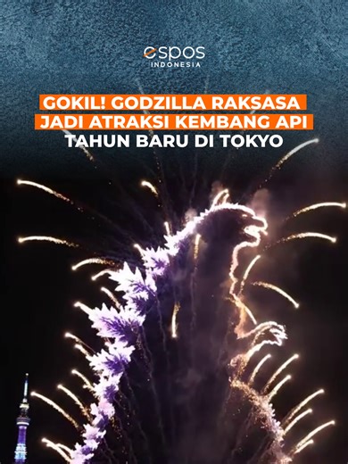 Kembang Api Godzilla Viral di Malam Tahun Baru 2026