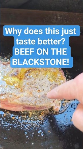 I'll never cook steak inside again! Blackstone Ribeye 🍖 #blackstone #cooking