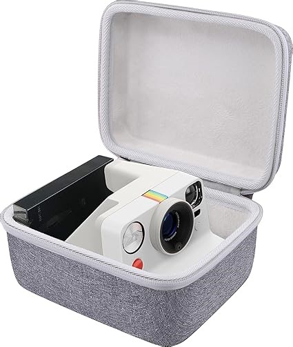 Khanka für Polaroid Now Gen 3, Now+ Gen 3, Now Gen 2, Now+ Gen 2, Now, Now+, I-2, Flip, OneStep+ und OneStep 2 Sofortbildkameras, Hartschalenetui, Reise-Tragetasche,nur Etui(Weißer Reißverschluss)