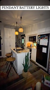 3.1K reactions · 97 shares | I’m loving these battery operated hanging lights I found. Our last RV had pendant lights over the island, but this one didn’t. So I found these on Amazon that are battery operated. I just hung them up with peel and stick hooks. I think they turned out super cute. What do y’all think? #rvdecor #rvtips #rvgadgets #rvliving #rvkitchen #rvlife #rvrenovation #amazonfinds #camping | GillsonWheels | Facebook