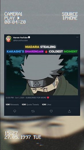 Madara Steals Kakashi’s Sharingan 👁️ | #madara #naruto #narutoshippuden