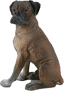 Ebros Gift Adorable Sitting Brindle Boxer Dog Miniature Figurine Fine Pedigree Dogs Breed of Boxers with Lifelike Details Dollhouse Mini Collectible Decor