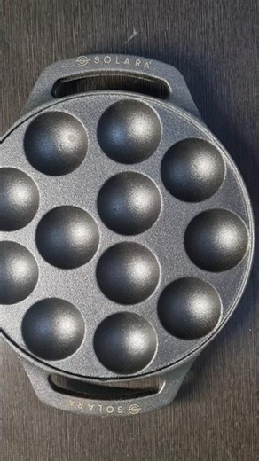 SOLARA Cast Iron 8-Inch Paniyaram Pan | 12-Cavity Appe / Paddu / Ponganalu Pan | Heavy Cast Cookware