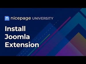 Nicepage University: Install Joomla Extension