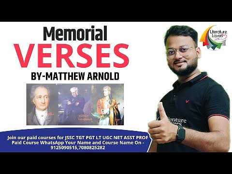 Memorial Verses By Matthew Arnold || Literature Lovers || AKSRajveer
