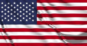 Flag of the United States of America waving 3d animation. Seamless looping American flag animation. USA flag waving 4k