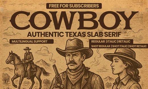 Cowboy Font TTF and OTF File Included Digital Instant Download Commercial Use - Etsy