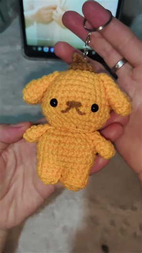 Pompompurin Keychain #diykeychain #crochet #sanrio #diy #handmadecrochet #diycrafts #diykeychain