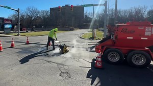 Hot asphalt machine keeping Wilkes-Barre streets smooth