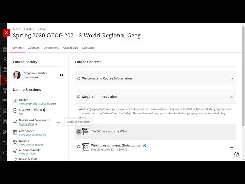 Tracking Your Progress in a Blackboard Ultra Course