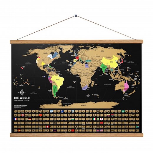 Framed Scratch off World Map Poster, Travel Tracker Map, Traveler Gift Idea, Gift for Him, Gift for Her, Wall Home Office Decor, 24"x17" - Etsy
