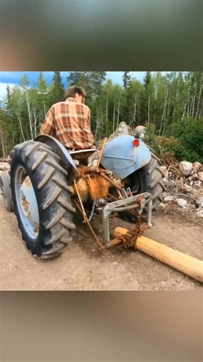 4 Years Building a Primitive Log Cabin part 1 - Using Tractor to Move... | Betelhem Bushcraf
