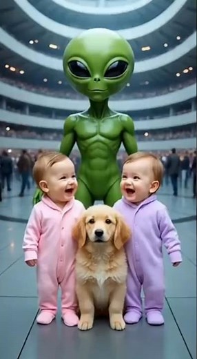 Adorable twin babies & Alien Dance Craze! 👽😂 #shorts