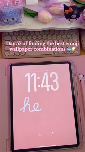 Cute pastel blue emoji wallpaper for iPhone/iPad 💙✨ Day 57 #appleipad #wallpaperengine #lockscreen