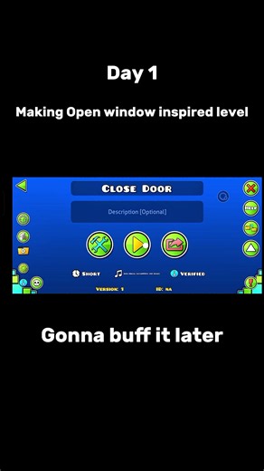 Day 1 of Making Closed Door in Geometry Dash
