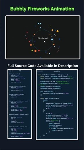 🔥Fireworks Animation Using HTML CSS & JavaScript #coding