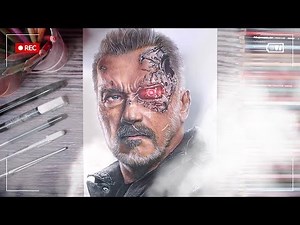 Drawing Terminator Dark Fate : Arnold Schwarzenegger 🎨 How to draw the Terminator T-800 | FANFAN