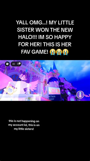 MY LITTLE SISTER WON THE NEW HALO! (I picked the option for her!) #royalehighhalo #roblox #royalehigh #flowering #royalehighhalos royale high halo winning flowering 2026 frolicking fields bunny halo spring rh roblox new player fountain dreams girl happy 😊