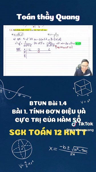 Chữa BT SGK Toán 12 KNTT: tính đơn điệu hàm chứa căn #thaybuingocquang #toanthayquang #toan12