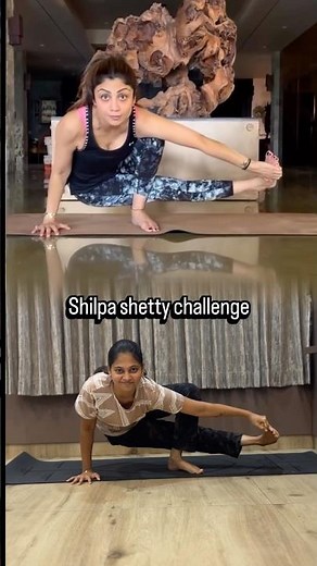 I Tried Shilpa Shetty’s Yoga Challenge 😳🔥 #shilpashetty #yogachallenge #yogashorts