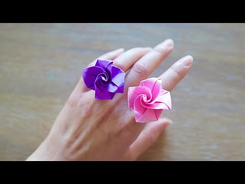 How to make beautiful rose ring | DIY paper rose ring | orgami rose ❤️