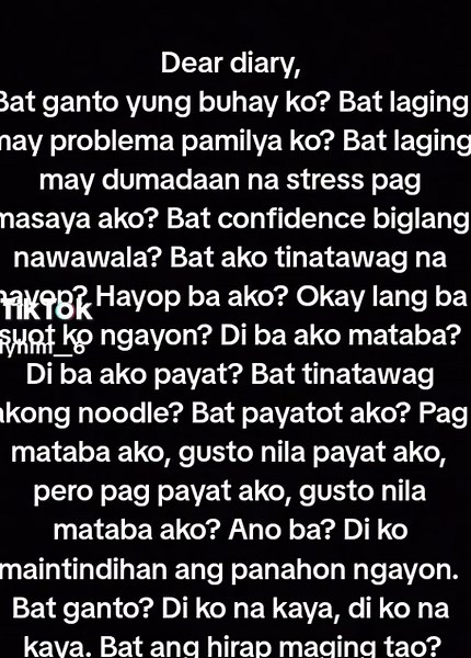 Dear Diary Tagalog Reflections on Life and Self