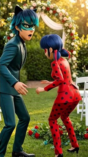 Ladybug vs. Chloe🖤💍🩷🤔 | Who should Cat Noir marry? 😭💜 #ladybug #catnoir #marinette