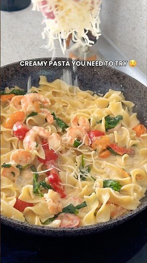 Creamy Shrimp Pasta 🍤✨ | 15-Minute Dinner You Need To Try 😍