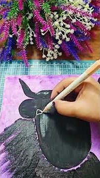 Easy painting of Rainbow Highland cow. #painting #rainbowhighlandcows #art