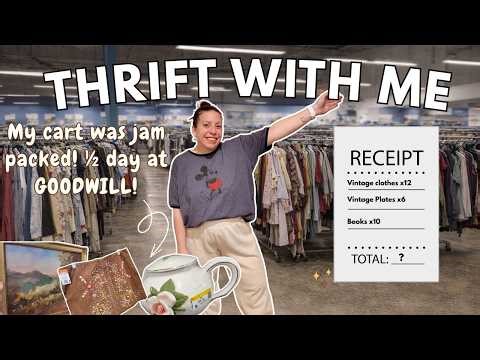 GOODWILL THRIFT WITH ME! 🛒 Everything is 1/2 off! Goodwill thrifting haul
